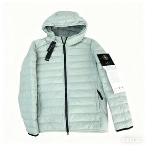 Stone Island Hooded Down Jacket (Light Green)